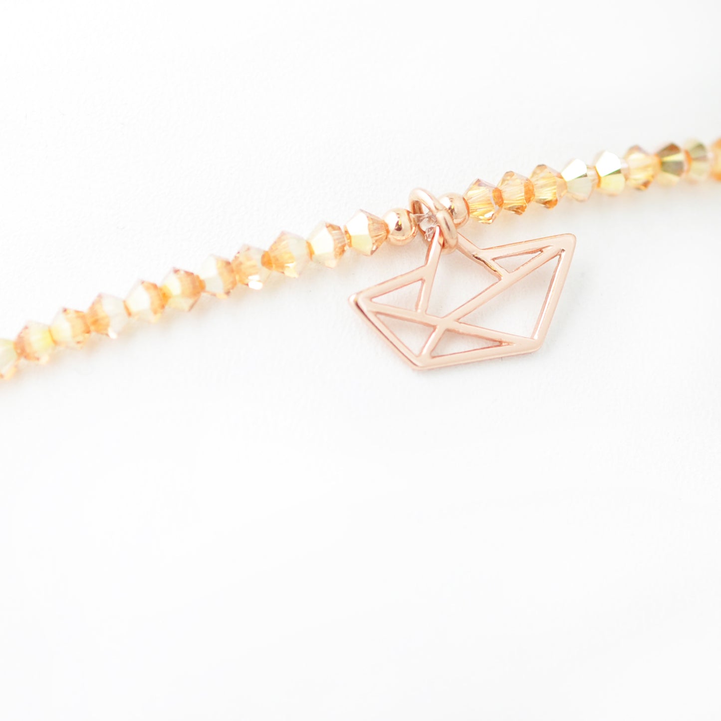 Origami paper boat / 925 silver gold plated / Ø 15mm