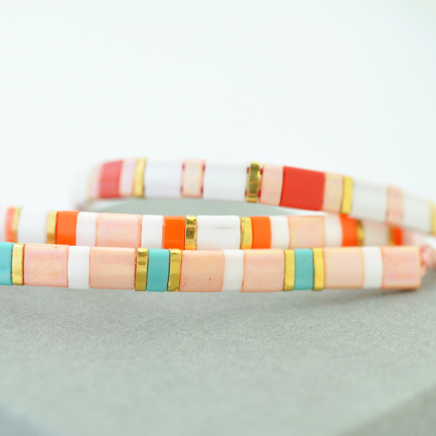 Miyuki Half Tila beads peach rose 5 mm / 5gr. /HTL0596