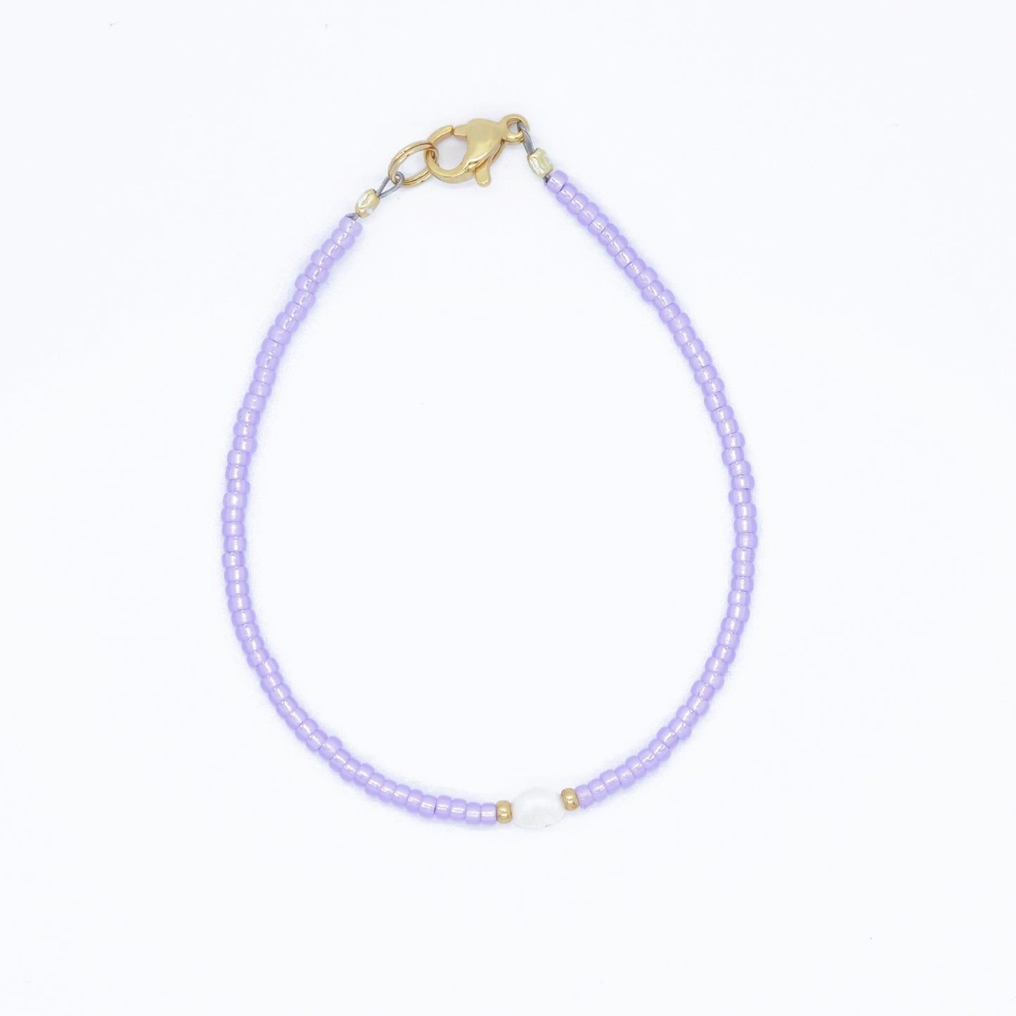 Armband / Violet Corsica / Süßwasserperle / Edelstahl vergoldet
