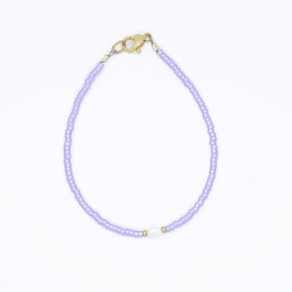 Armband / Violet Corsica / Süßwasserperle / Edelstahl vergoldet