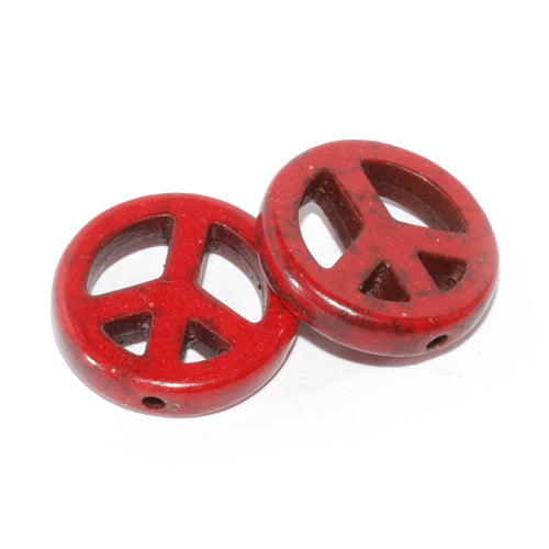 Howlith Peace Edelstein rot / Ø 12 mm