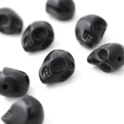 Howlith Edelstein Totenkopf schwarz / 12 mm