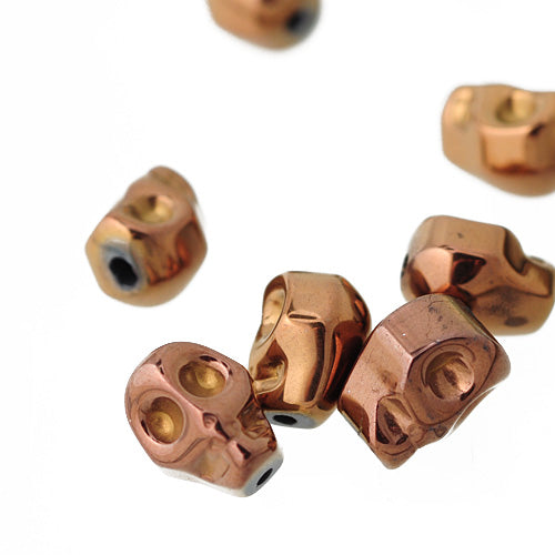 Hämatit Edelstein Totenkopf kupfer rosé / 10 mm