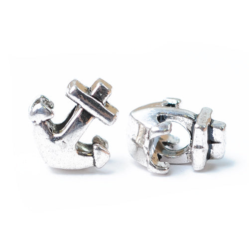 Anker Slider Grossloch / silberfarben / 13 mm