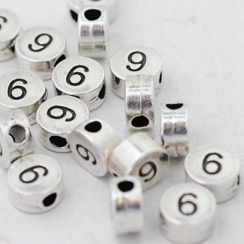 Zahl 9 / silber metall / Ø 7mm