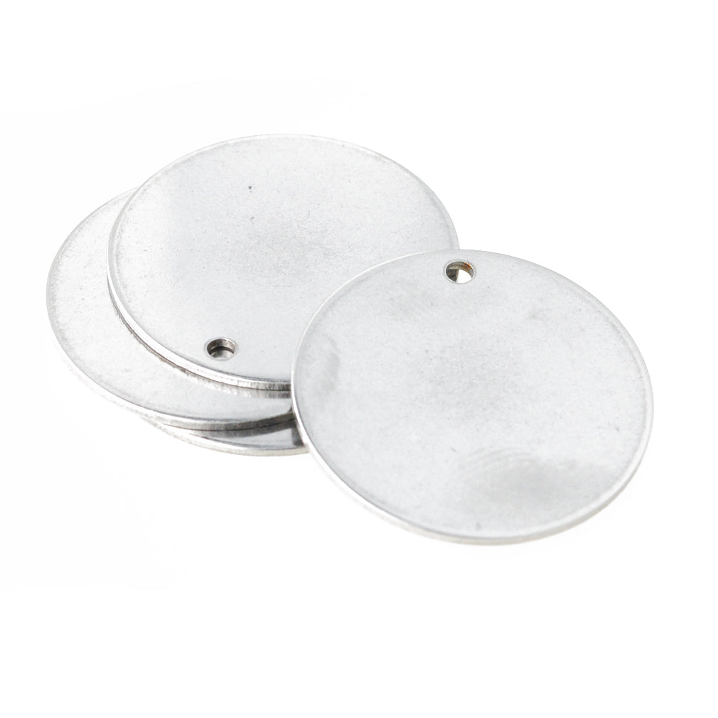 XL stainless steel pendant / silver colored / Ø 30 mm
