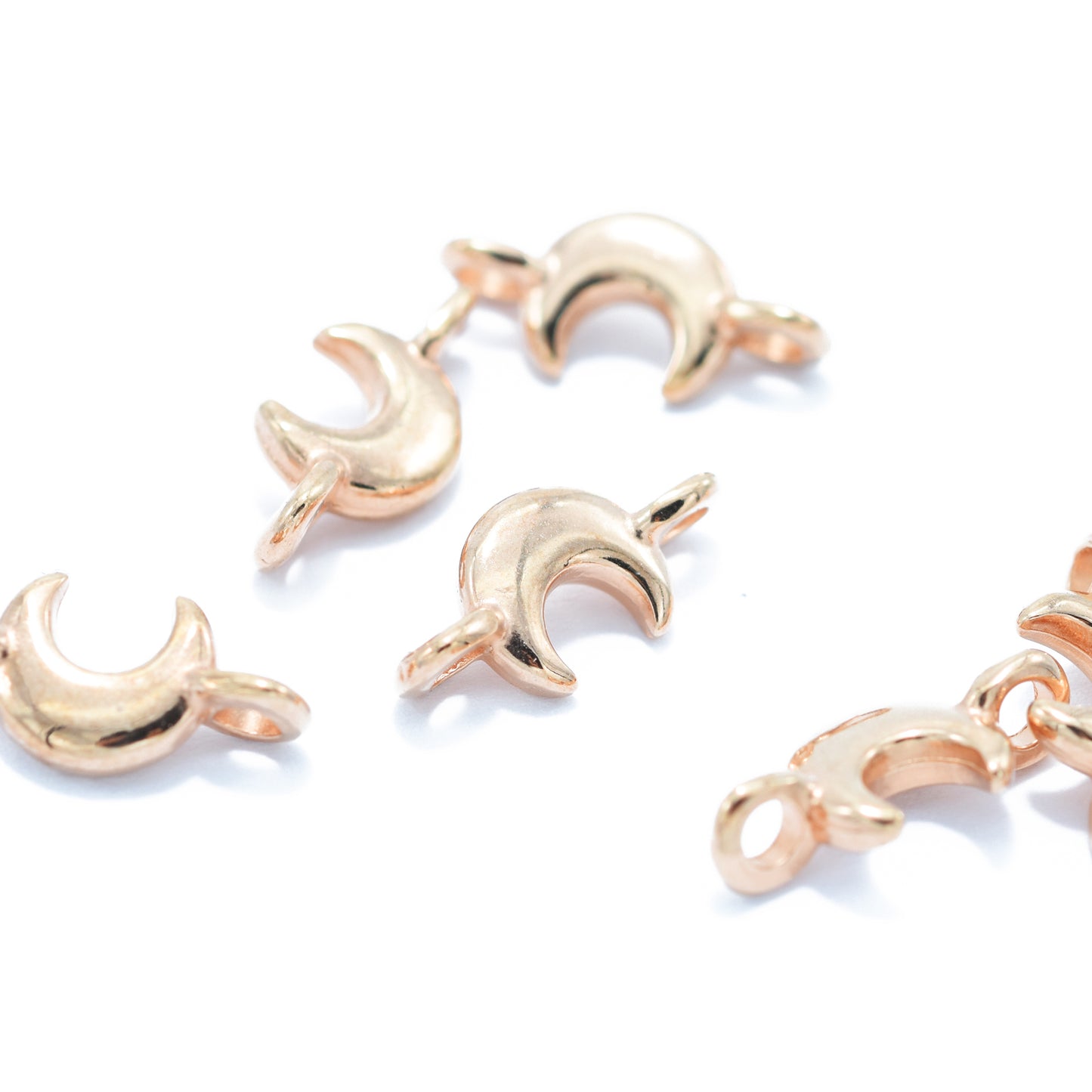 Moon connector / rose gold colored / 6 mm