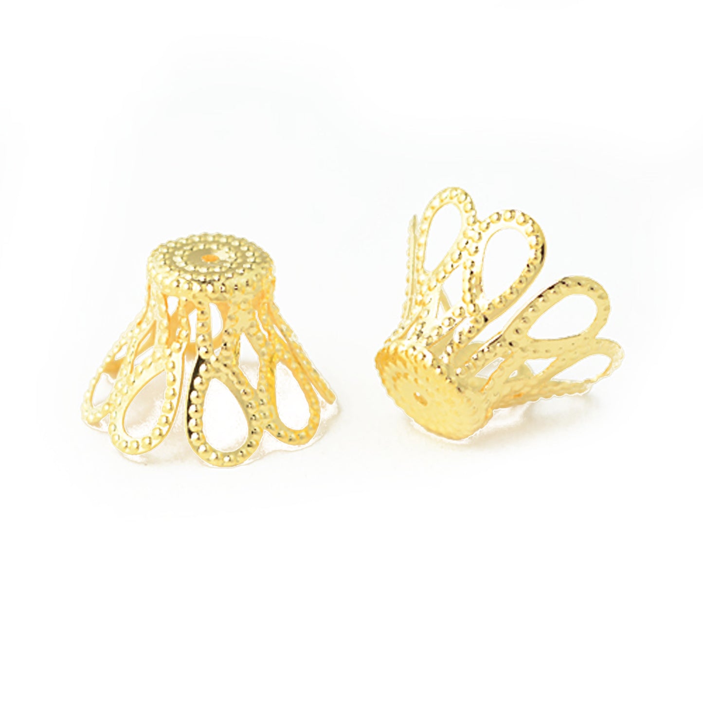 Bead cap filigree / gold colored / Ø 16 mm