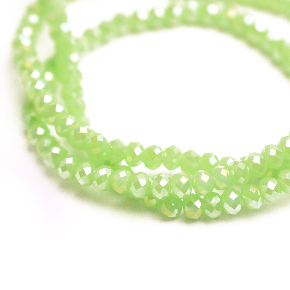 Briolette strand / green opal / Ø 4 mm