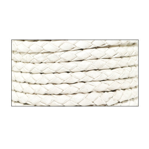 Lederband geflochten Bolo weiss 1m / Ø 3mm