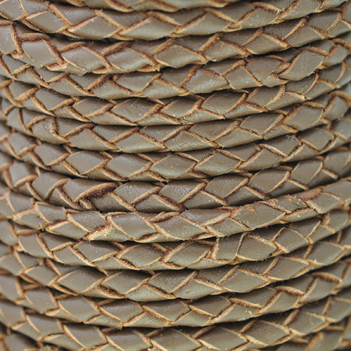 Leather cord round braided Bolo bicolor petrol 1m / Ø 4mm
