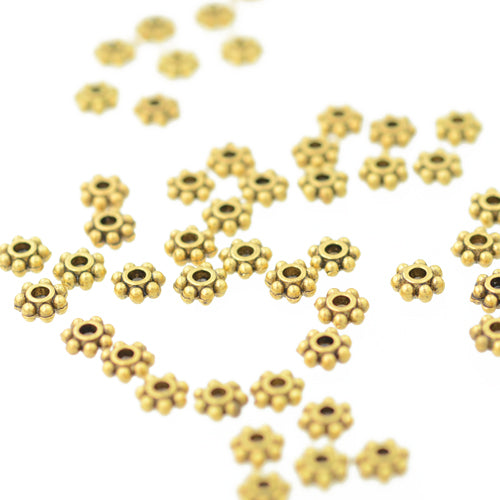 Blümchen spacers / gold-colored / 50 pcs. / Ø 4 mm