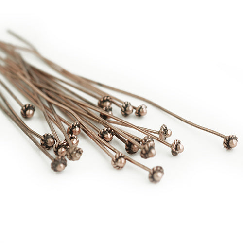Decorated headpin / copper colored / 50mm
