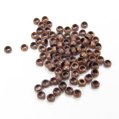 Quetschperlen / kupferfarben / 100 Stk. Ø 2 mm