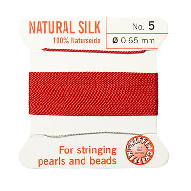 Griffin pearl cord with needle / beige / No5 / Ø 0.65mm