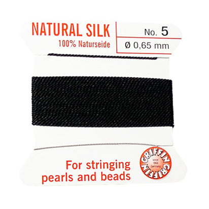 Griffin pearl cord with needle / beige / No5 / Ø 0.65mm