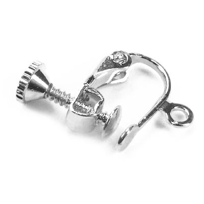 Ear screw ear clip / silver colored / 14mm