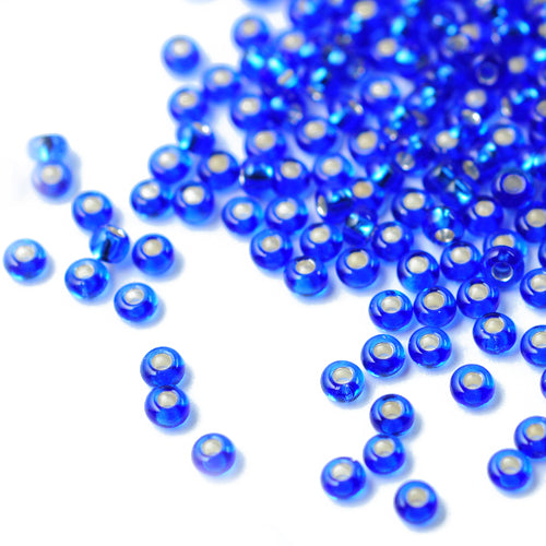 Preciosa Rocailles safir blue silver lining / Ø 2.6mm (9/0) / 15gr.