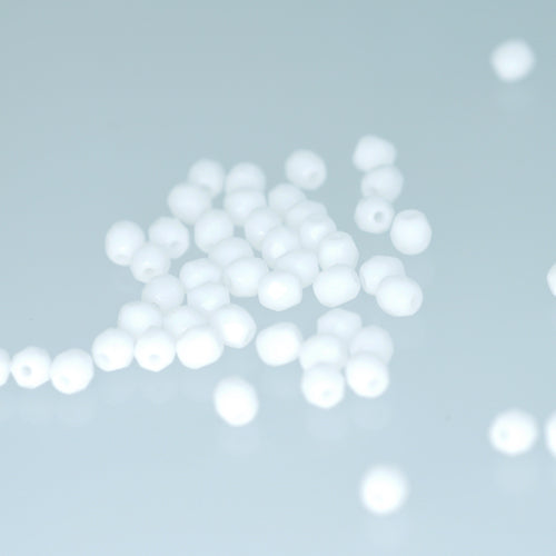 Preciosa ground glass beads white alabaster / 100 pcs. / 4mm