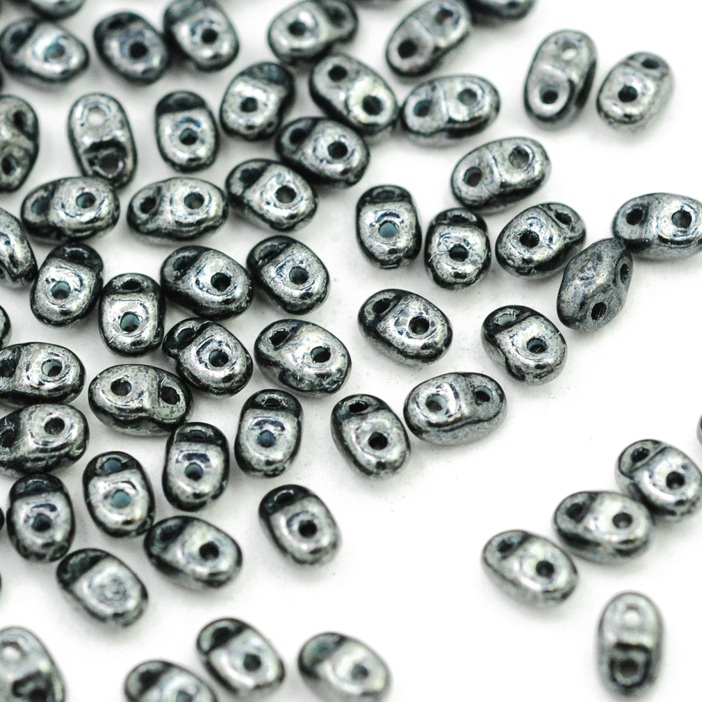 SuperDuo hematite grau / 13gr / 2x4mm