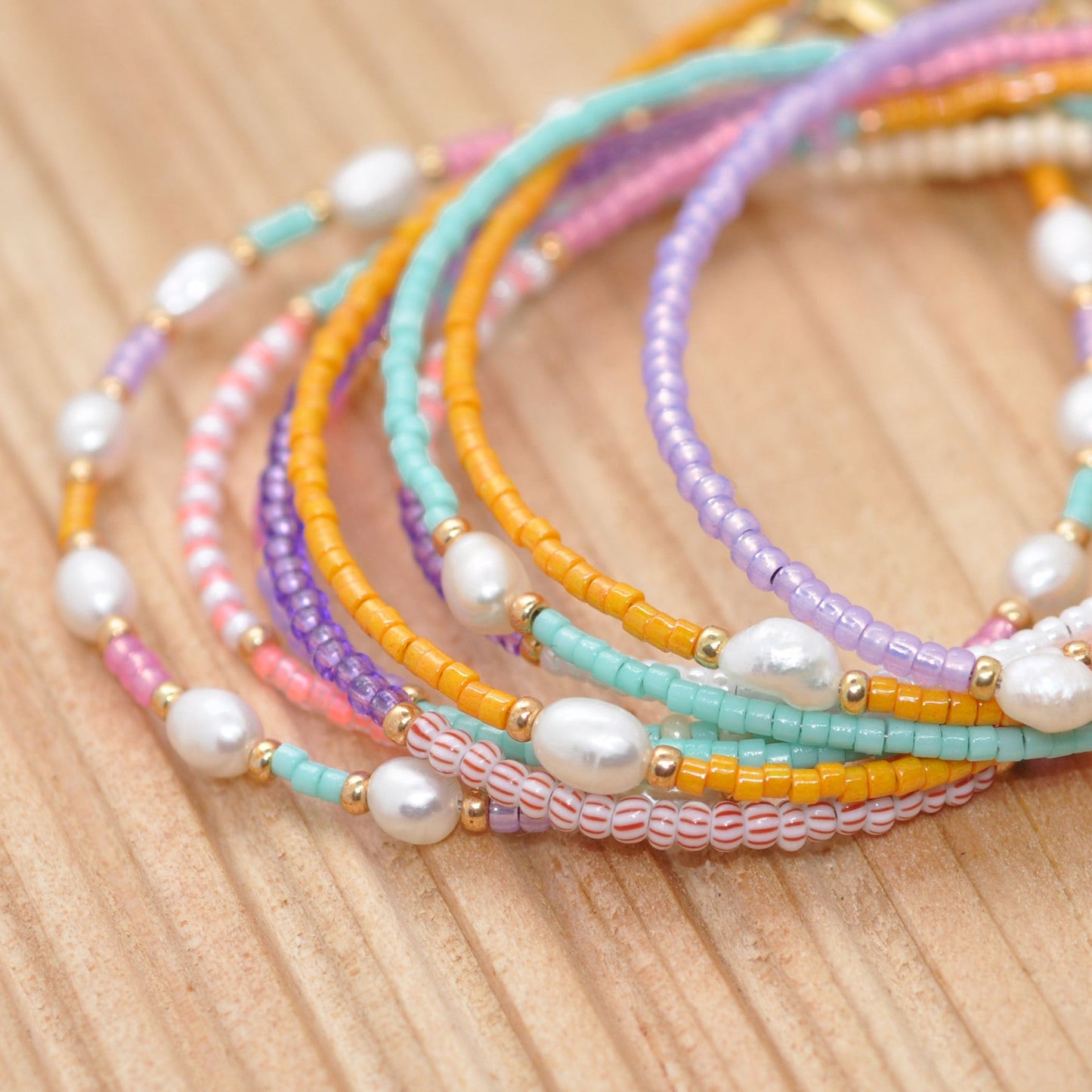 Freshwater pearl strand olive 4x3mm / 34cm