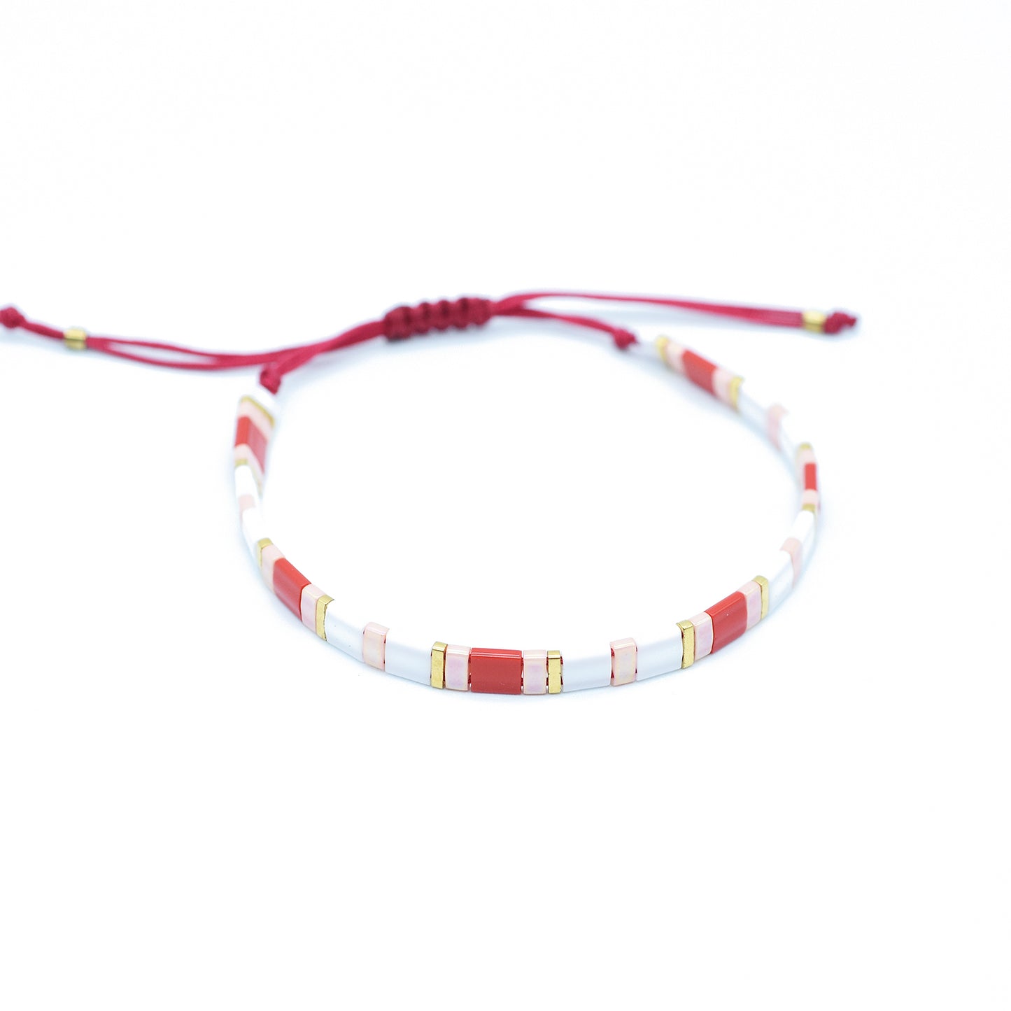 DIY Tila bracelet set / red gold