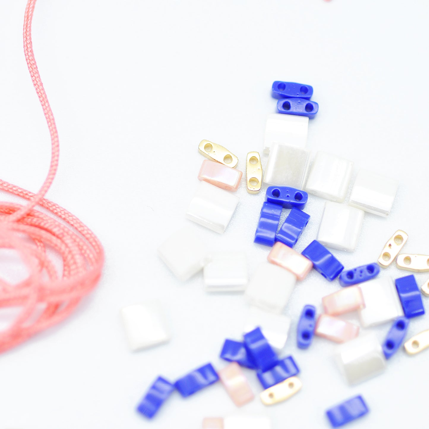 DIY Tila bracelet set / blue pink