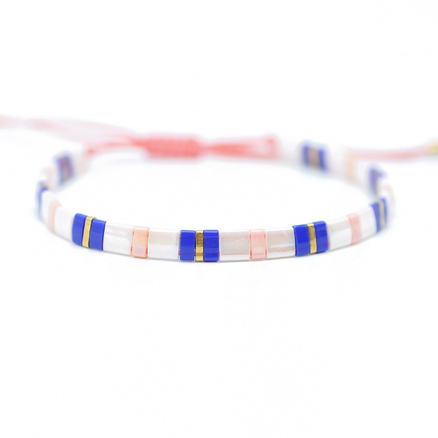 DIY Tila bracelet set / blue pink