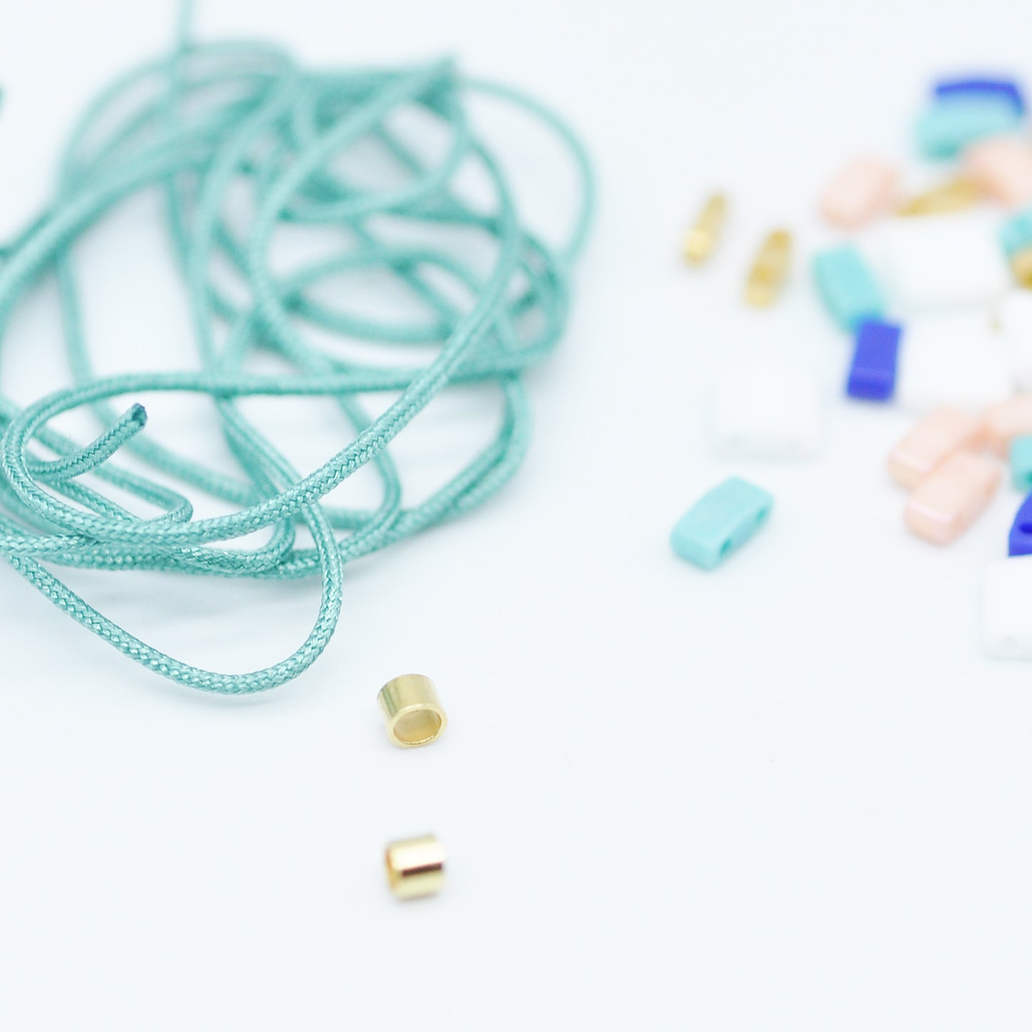 DIY Tila bracelet set / white turquoise