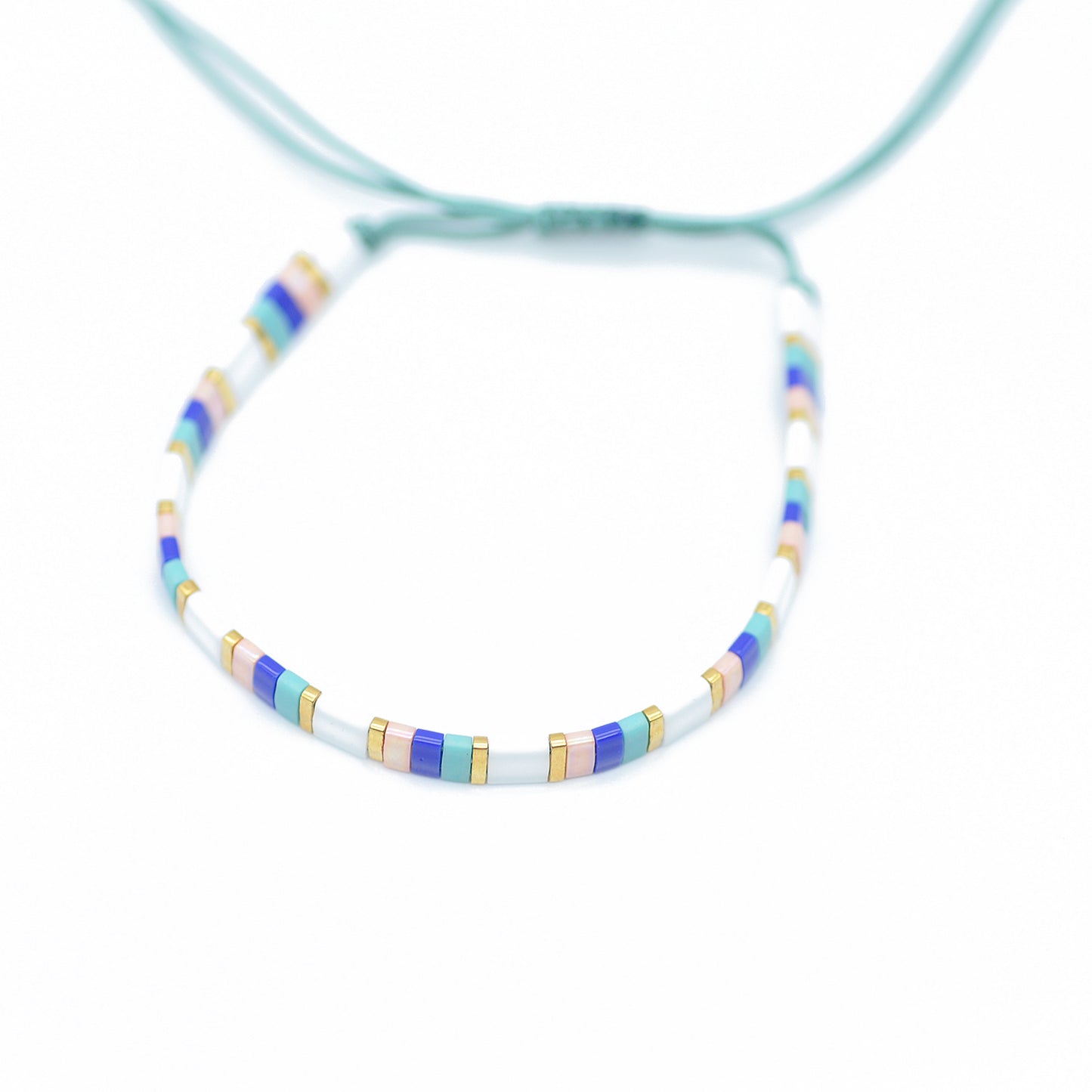 DIY Tila bracelet set / white turquoise