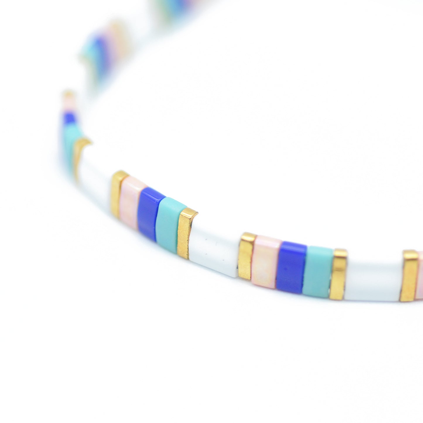 DIY Tila bracelet set / white turquoise