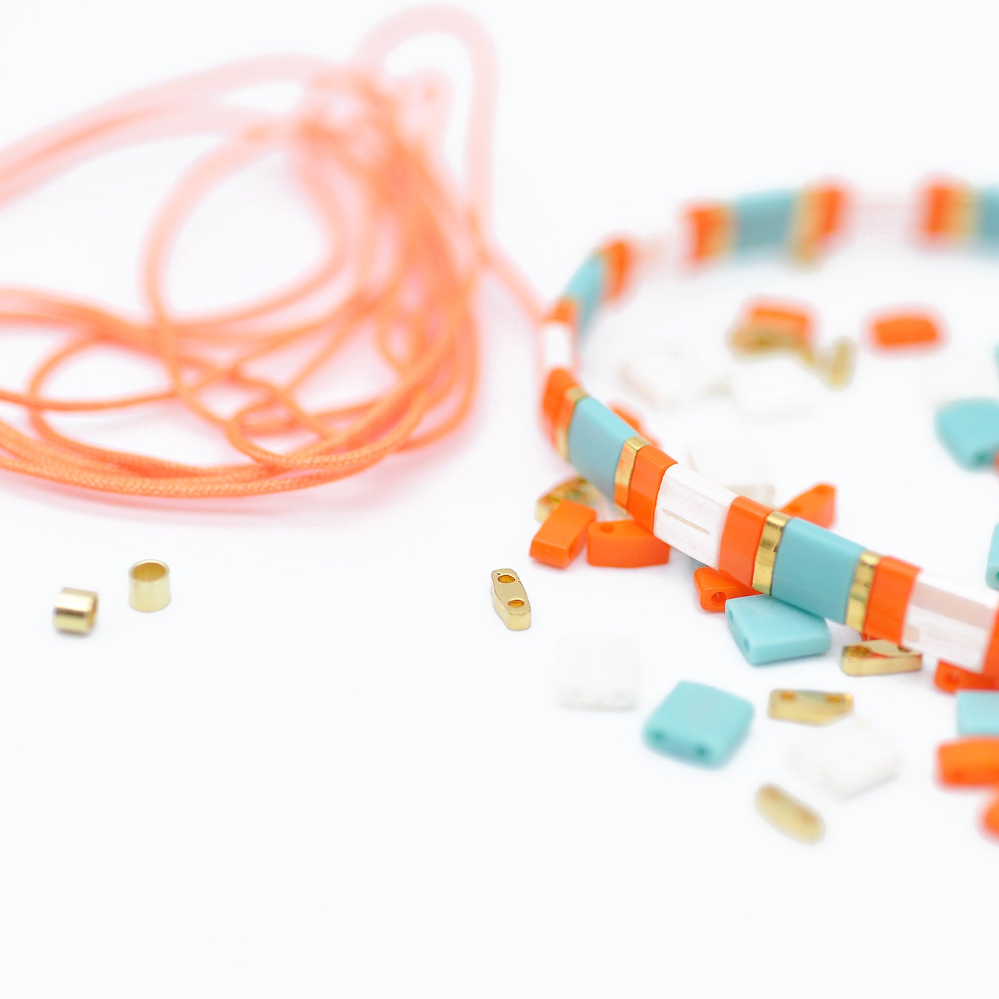 DIY Tila Armband Set / neon orange