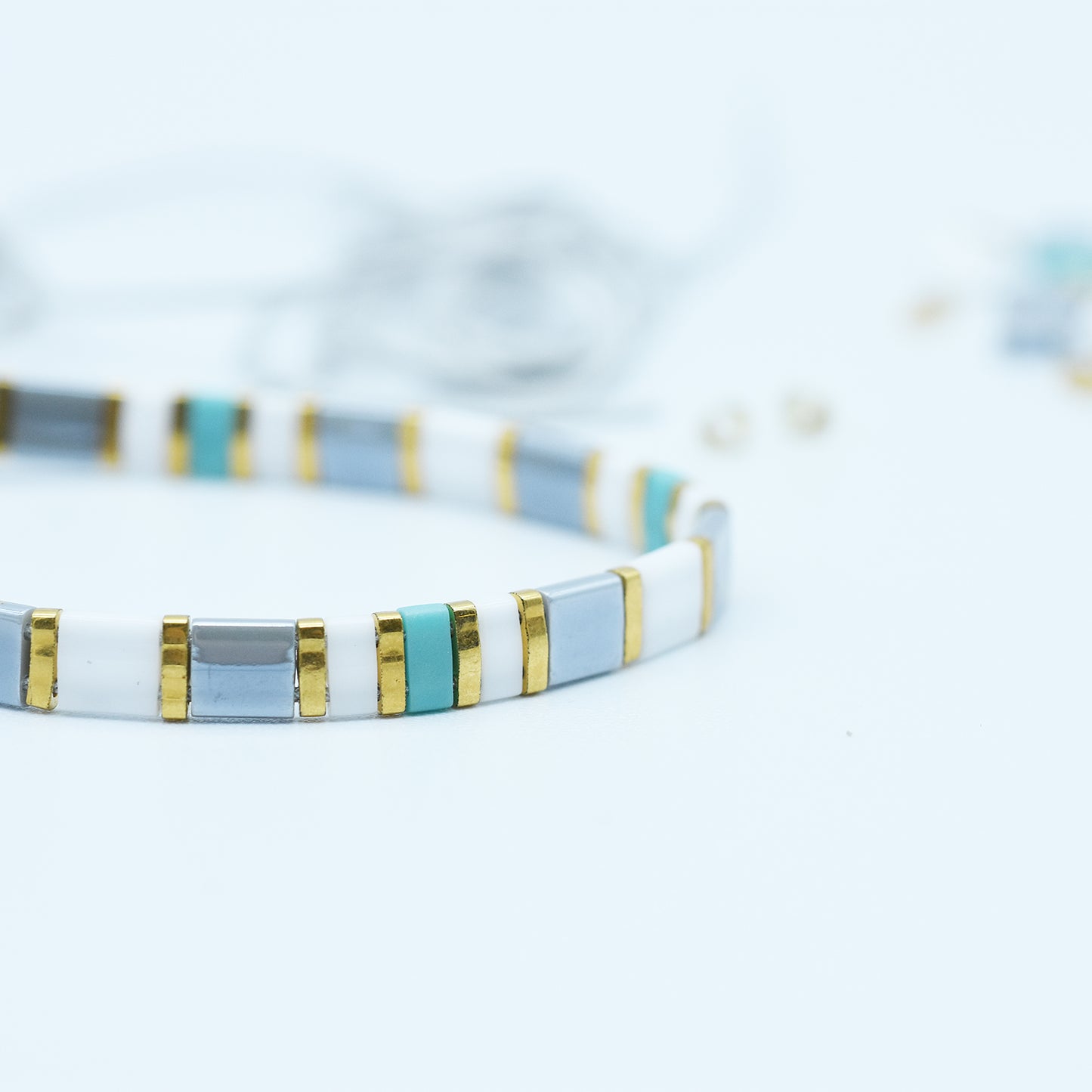 DIY Tila Armband Set / grau gold