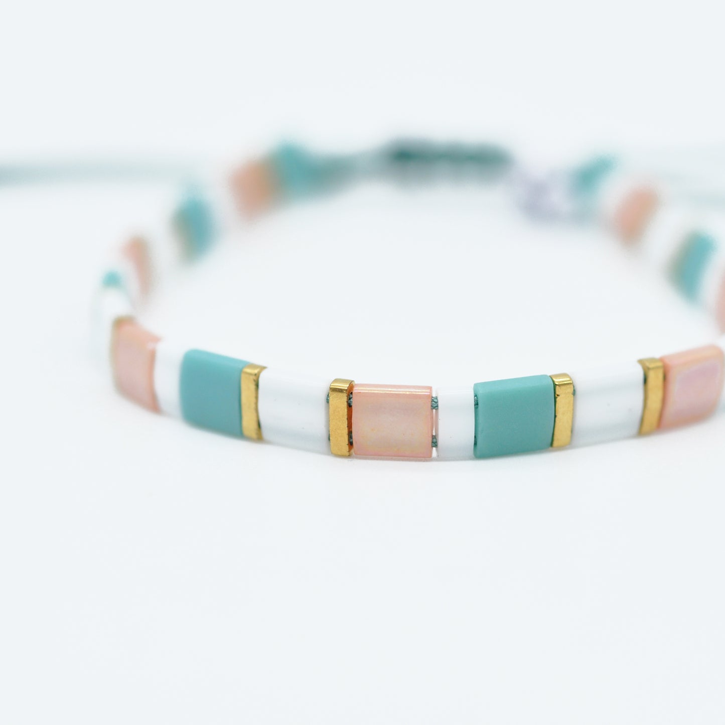 DIY Tila bracelet set / mint rose