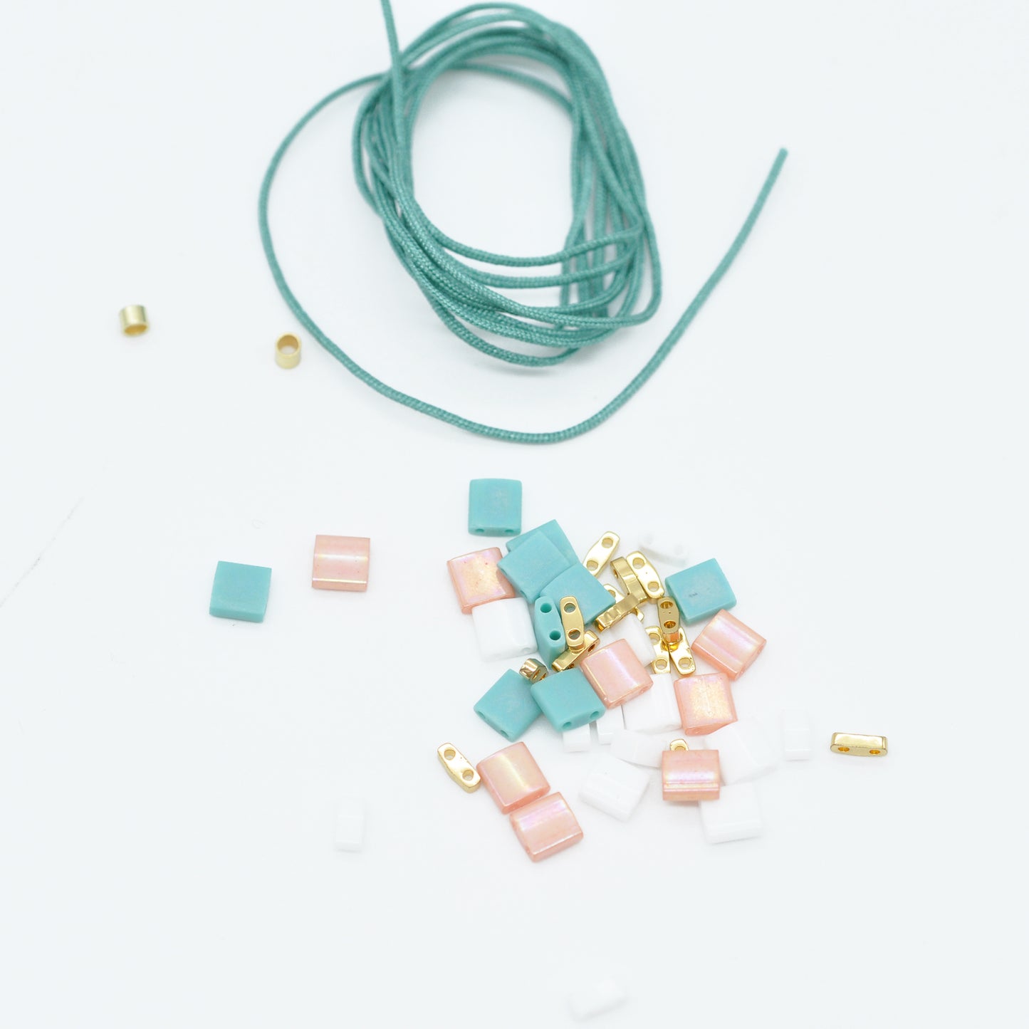 DIY Tila bracelet set / mint rose