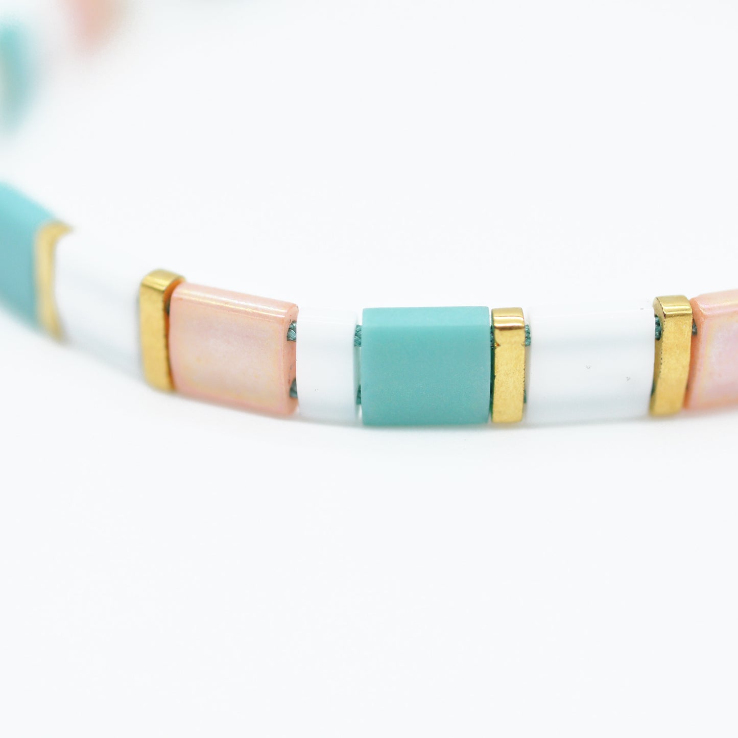 DIY Tila bracelet set / mint rose