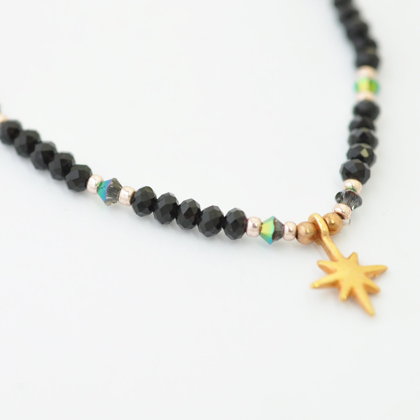 Pole star pendant / 24k rose gold plated / 12 mm