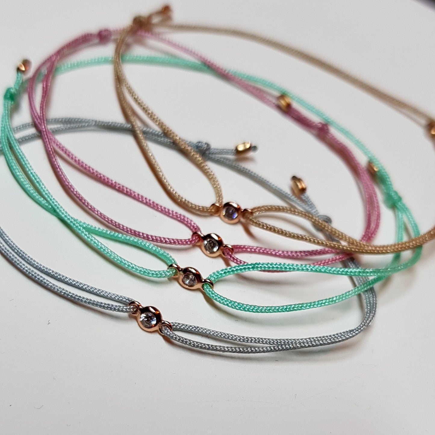 Zircon connector / 925 silver gold plated / Ø 2mm