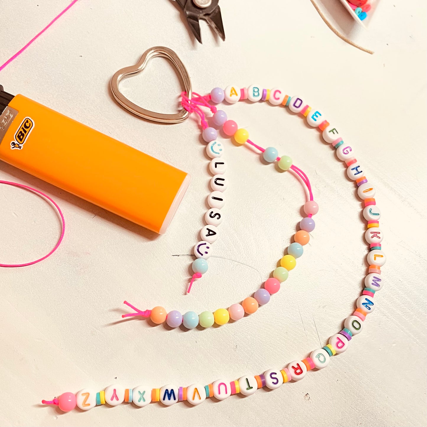 Heart-shaped key ring / silver-colored / Ø 30mm