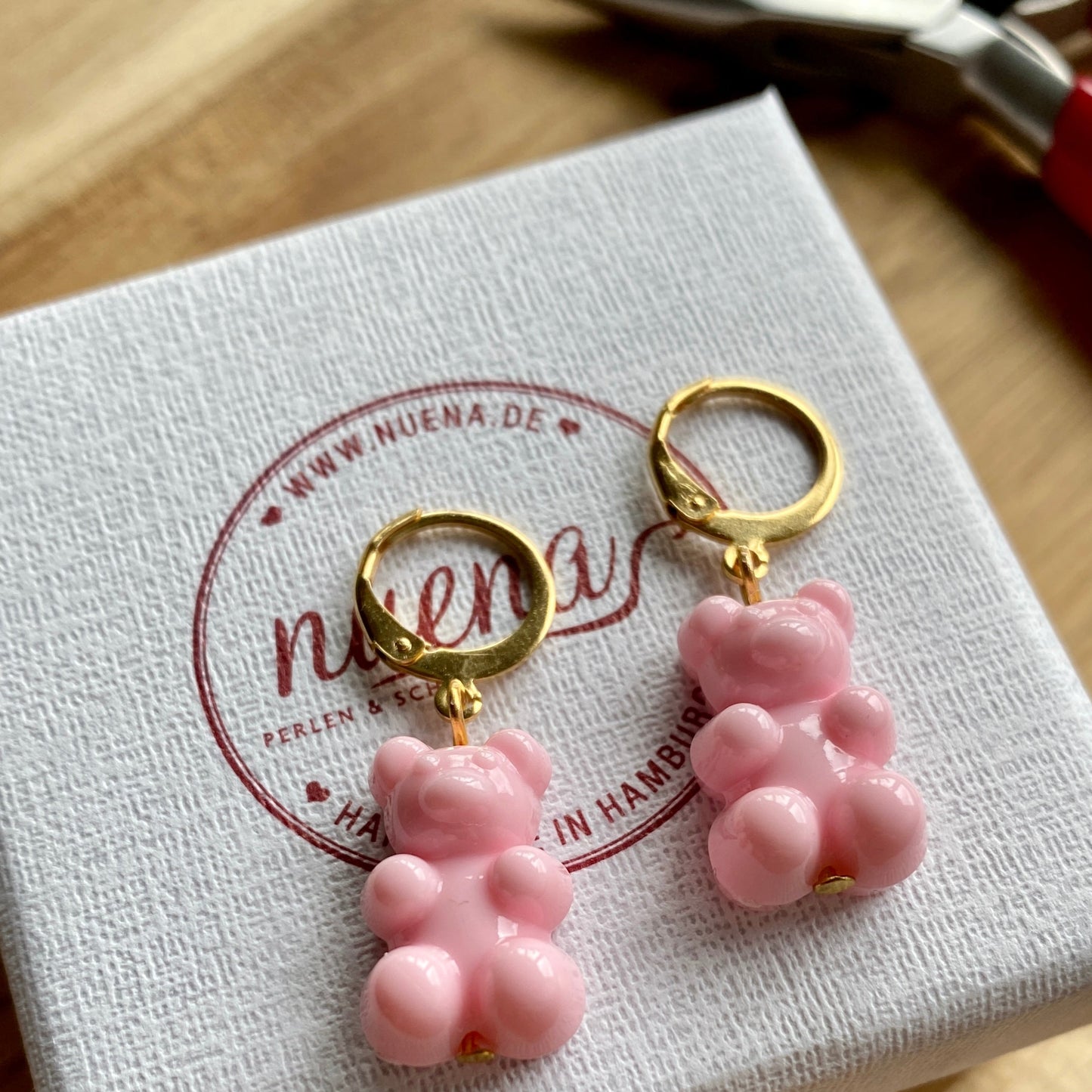 Gummibärchen Ohrringe // rosa // Edelstahl Ohrhänger