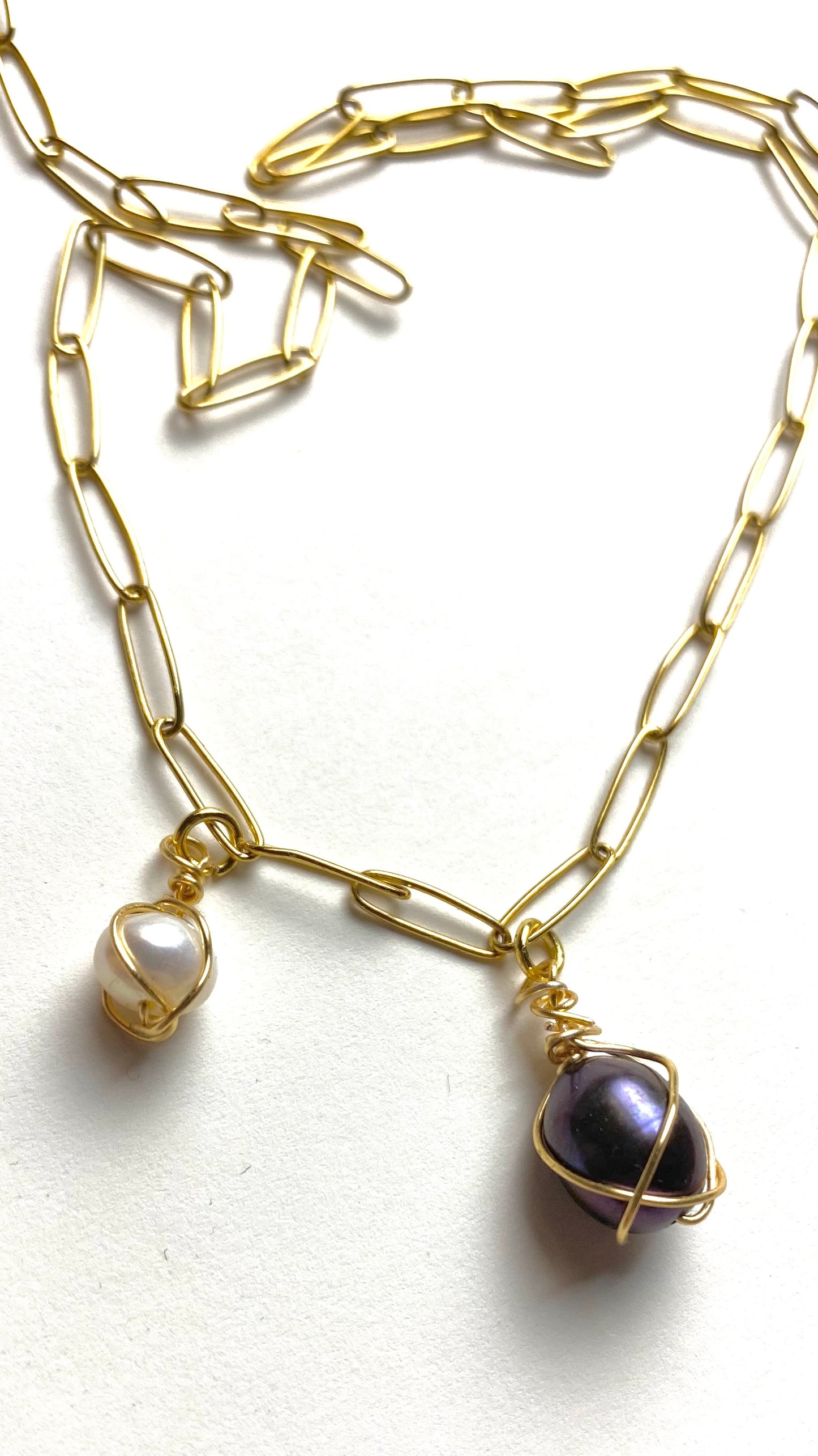 Delicate paper clip stainless steel chain / gold plated / 9 x 2.6 mm