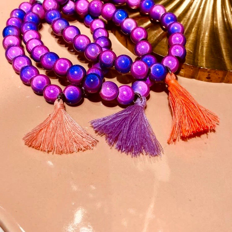 Tassel / tassel with eyelet / indian pink / 25mm