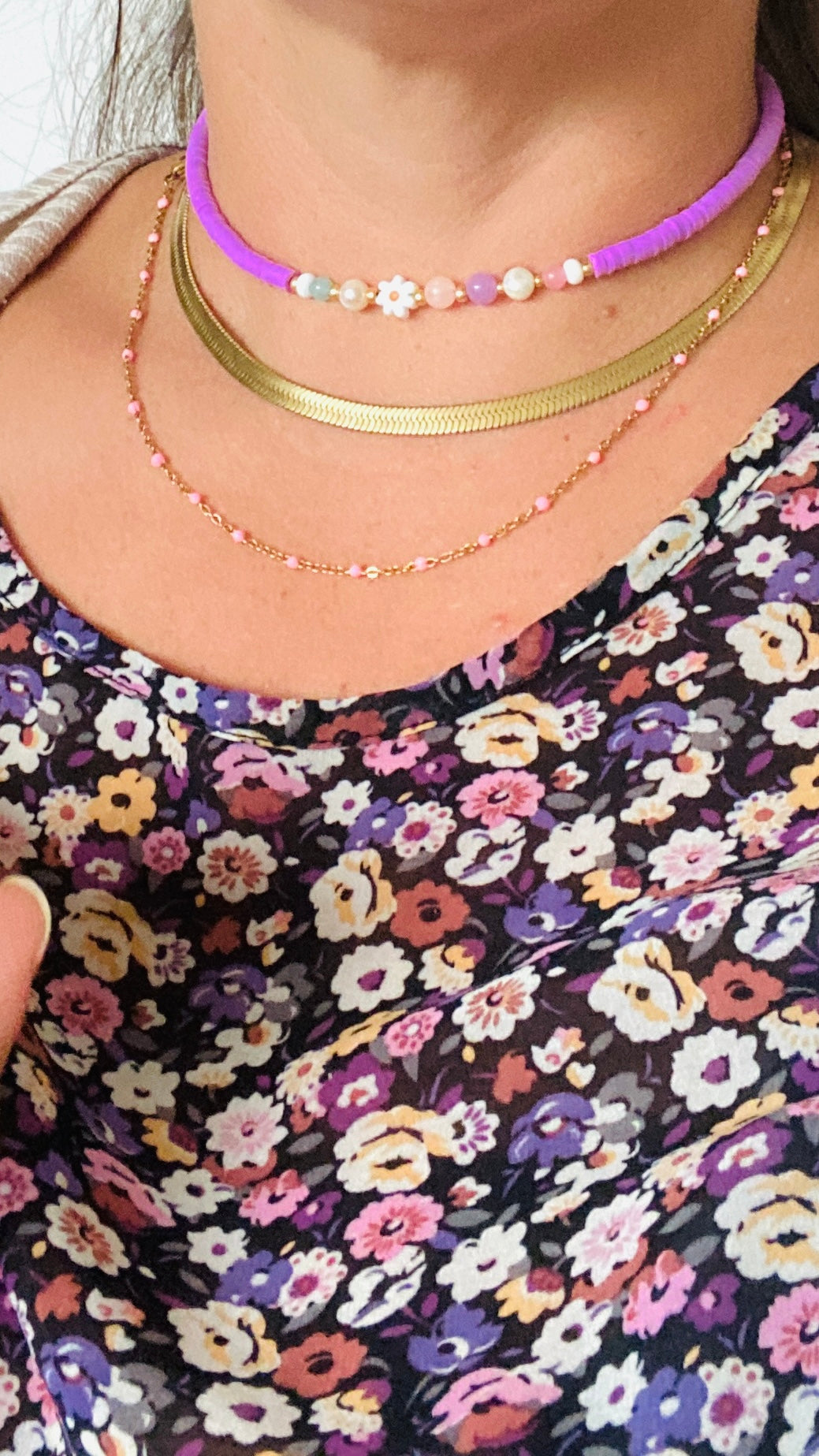 Katsuki beads strand / violet / Ø 4 mm