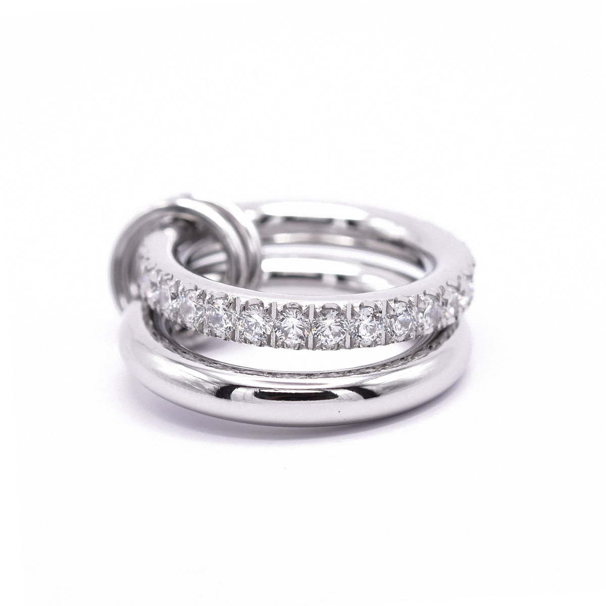 Ring / Double Zircon / NUENA Collection Edelstahl