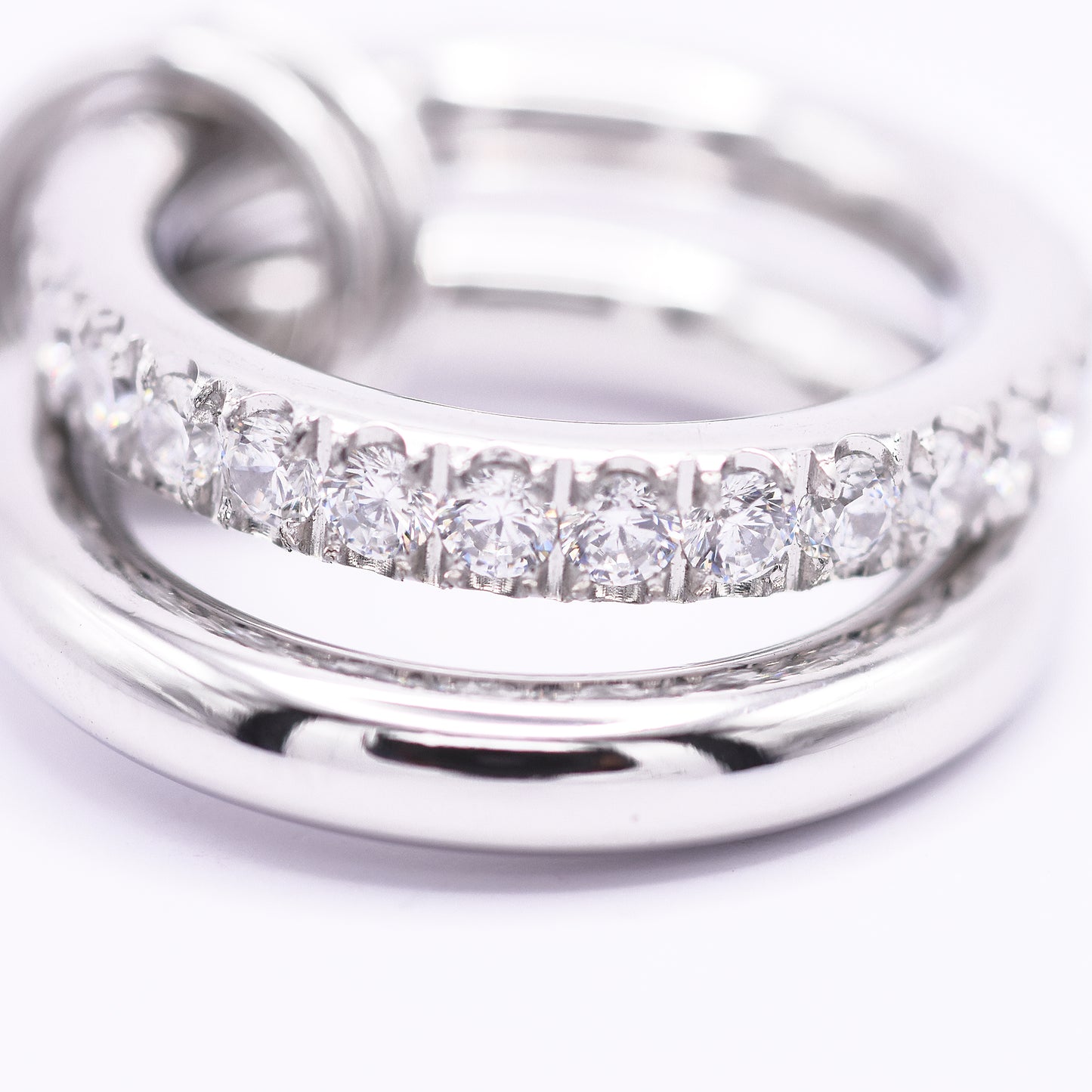 Ring / Double Zircon / NUENA Collection Edelstahl