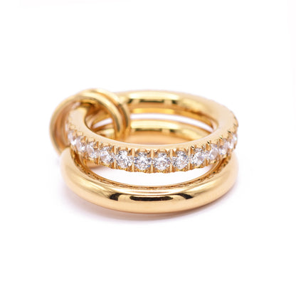 Ring / Double Zircon / NUENA Collection Edelstahl