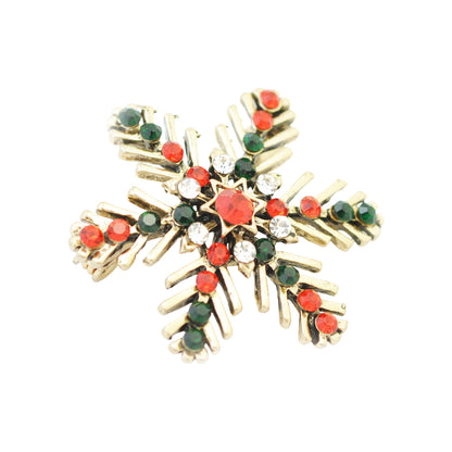 Christmas Brooch Snowflake / gold colored / 35x35mm