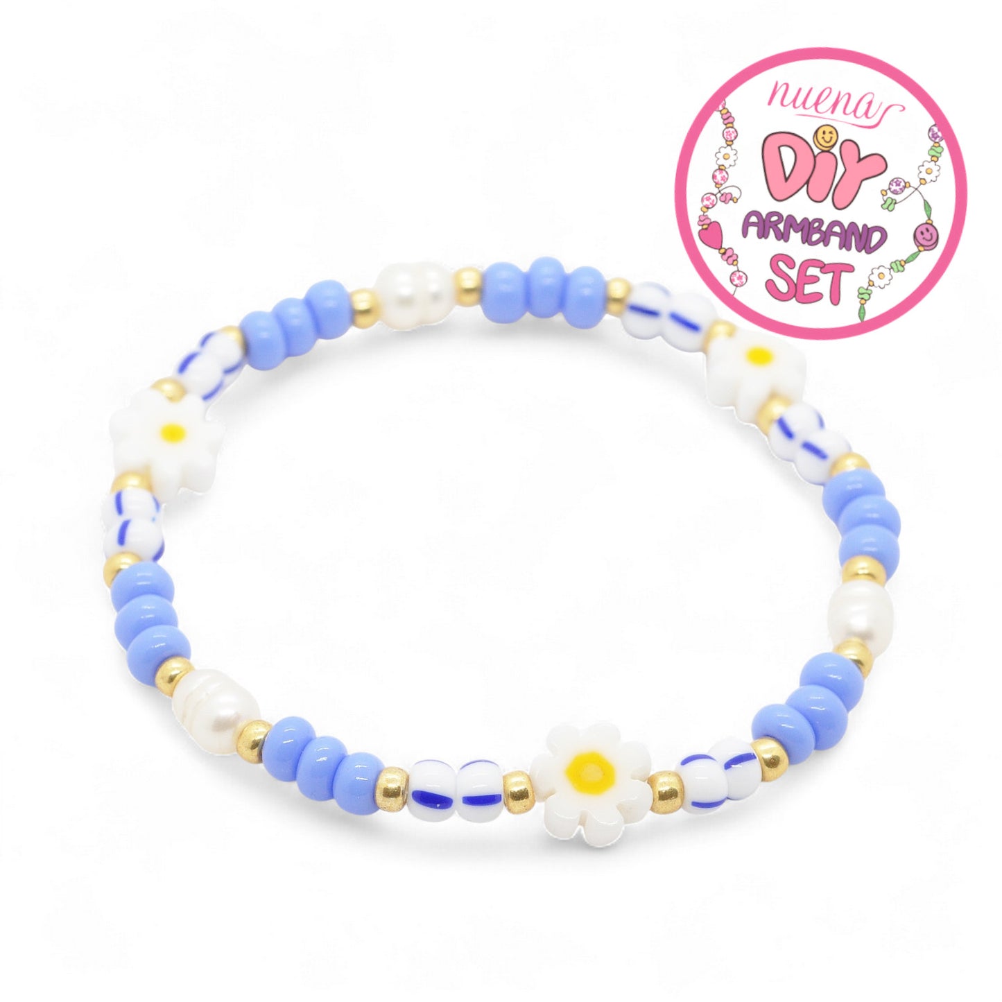 DIY Armband Set „blue daisy dream“