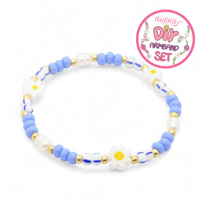 DIY Armband Set „blue daisy dream“
