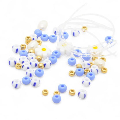 DIY Armband Set „blue daisy dream“